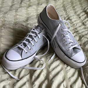 Grey platform converse
